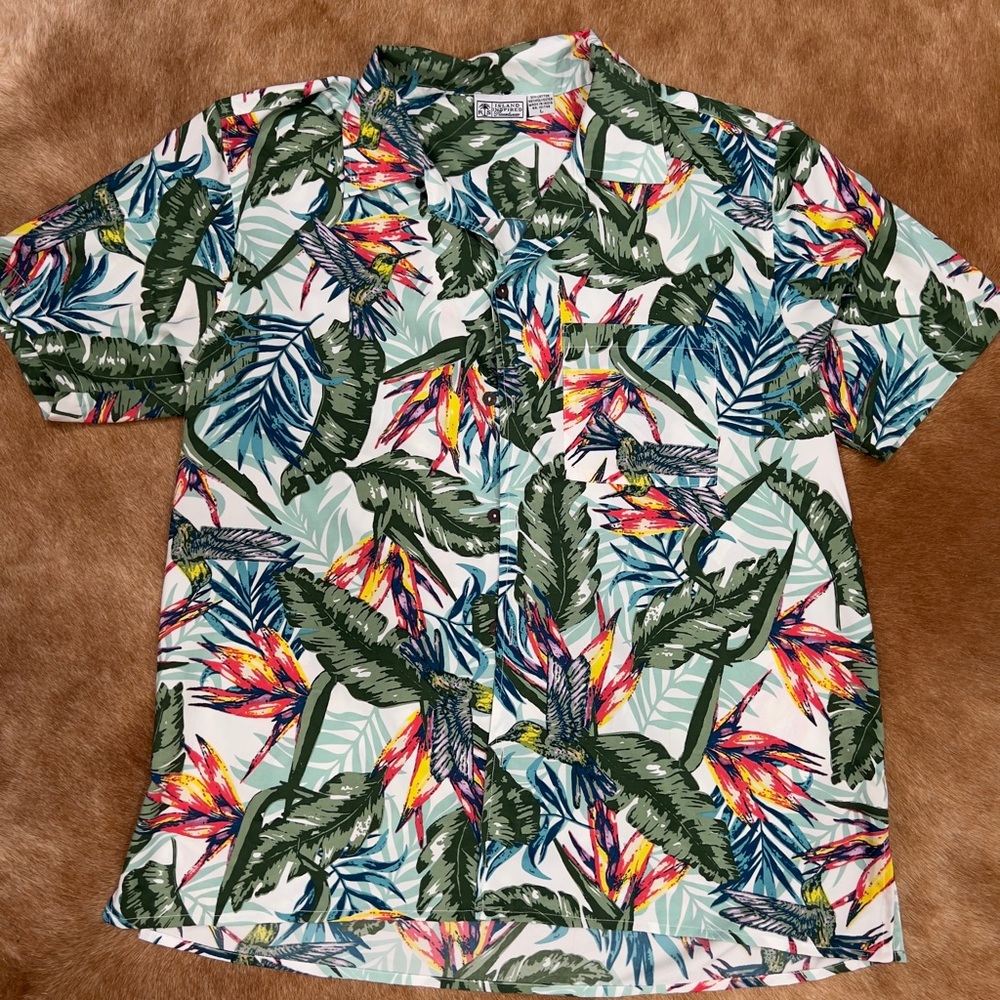 Raya Sun Tropical Leaf Print Men's Shirt